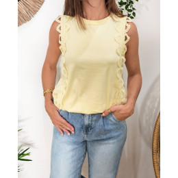 Top femme jaune élastiqué Diana