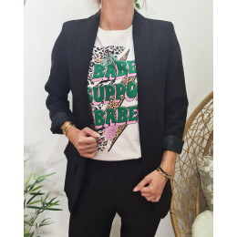 Veste blazer unie noire