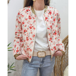 Bombers femme fleuri rose Anita
