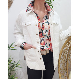 Veste femme matelassée blanche