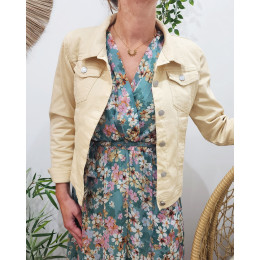 Veste femme en jean beige