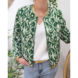 Bombers femme vert et écru Léana
