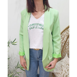 Veste blazer femme unie vert anis