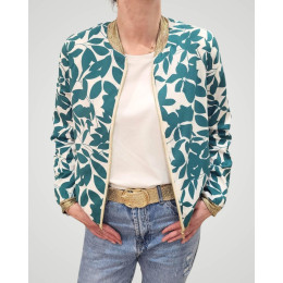 Bombers femme écru et vert Soizic