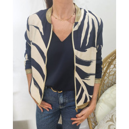 Bombers femme marine et beige Zena
