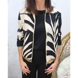 Bombers femme noir et beige Zena