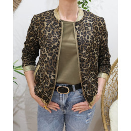 Bombers femme léopard kaki taupe
