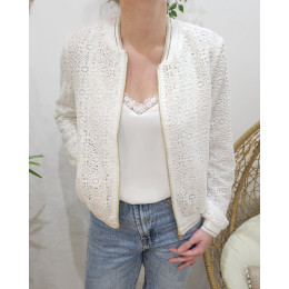 Bombers femme écru crochet