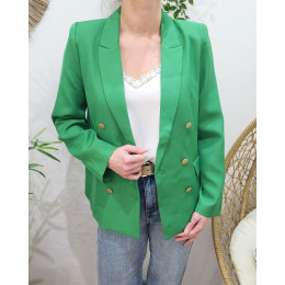 Blazer femme officier vert gazon boutons dorés