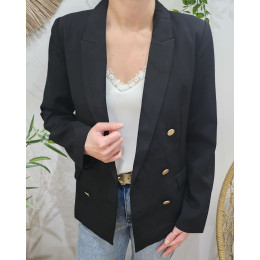 Blazer femme officier noir boutons dorés