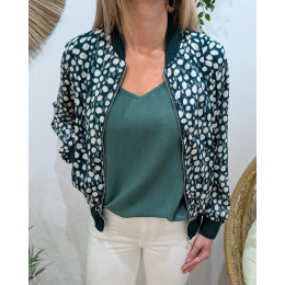 Bombers femme vert émeraude pois blancs Mazarine