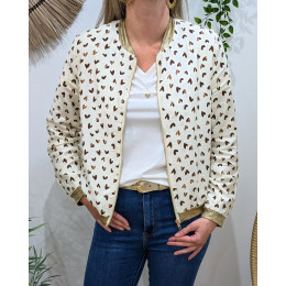 Bombers femme écru et marron Nahélys