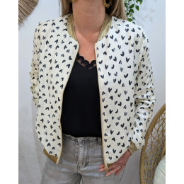Bombers femme écru et noir Nahélys