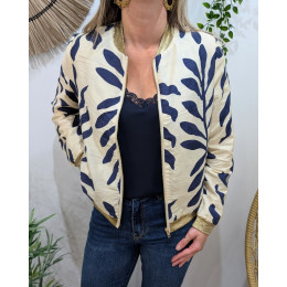 Bombers femme écru et marine Ismérie
