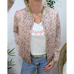 Bombers femme rose fleuri Mirella