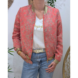 Bombers femme rose fleuri Ludivine