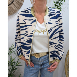 Bombers femme écru et marine Aenor