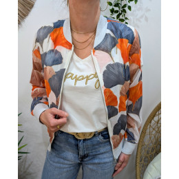 Bombers femme bleu gris orange Philomena