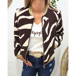 Bombers femme chocolat et beige Axellea