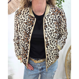 Bombers femme beige léopard marron et noir Eowyn