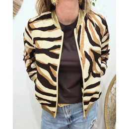 Bombers femme beige choco et camel Zélyanne