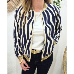 Bombers femme bleu marine et beige Taëlys