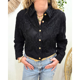 Veste femme fine courte noire dentelle