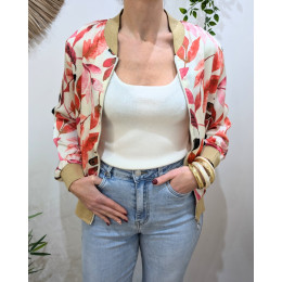 Bombers femme rose et beige Mila