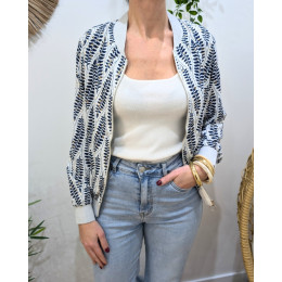 Bombers femme blanc et bleu marine Hermine