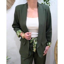 Blazer femme uni kaki Kiva