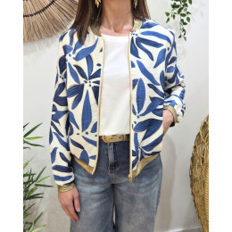 Bombers femme écru et bleu Ottavia