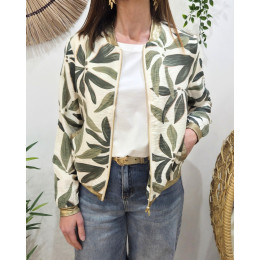 Bombers femme écru et vert Ottavia