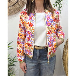 Bombers femme rose orange et violet Isotta