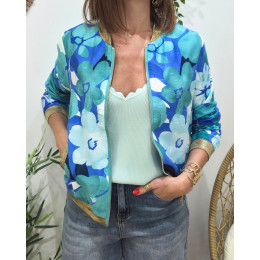 Bombers femme bleu et vert Eneka