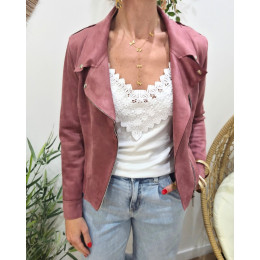 Perfecto femme fin suédine bois de rose