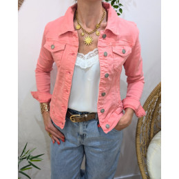 Veste femme en jean corail
