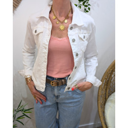 Veste femme en jean blanc
