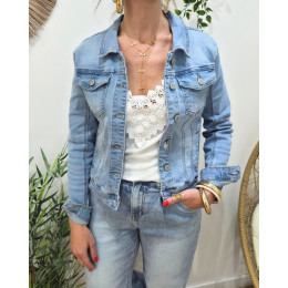 Veste femme en jean bleu clair
