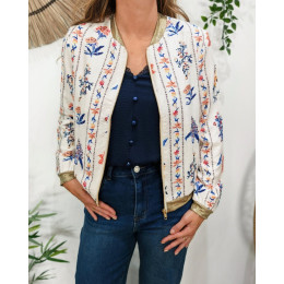 Bombers femme corail et bleu Gaudia