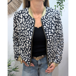 Bombers femme léopard noir et beige Fedora