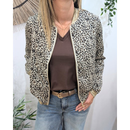 Bombers femme léopard beige et camel Gioia