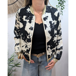 Bombers femme noir et beige Novella