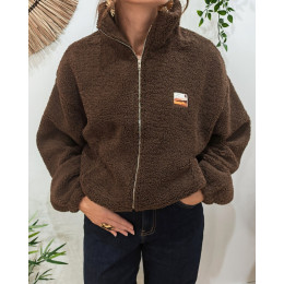 Veste polaire femme marron zippée Enjoy the life