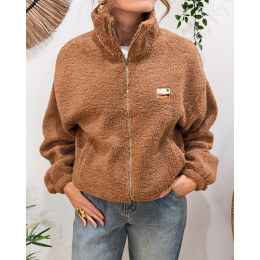 Veste polaire femme camel zippée Enjoy the life