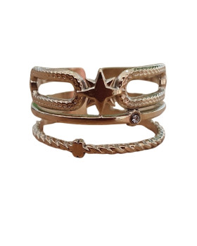 Bague femme acier doré Lucinda