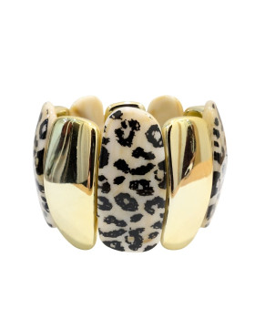 Bracelet femme élastique résine-Beige