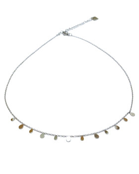 Collier femme argenté petites gouttes
