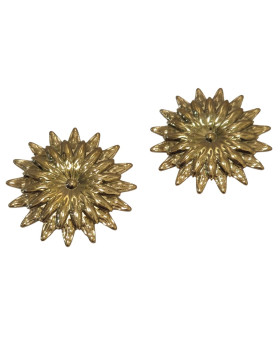 Boucles d'oreilles femme soleils ciselés dorés