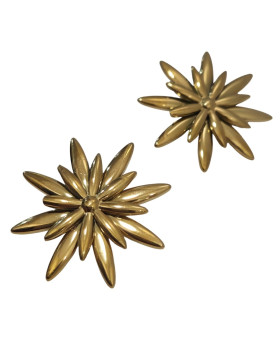 Boucles d'oreilles femme fleurs étoilées dorées