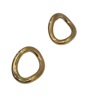 Boucles d'oreilles femme petits anneaux ovales dorés